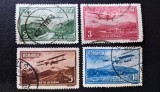 Rom&acirc;nia Regatul Rom&acirc;niei 1931 Poșta Aeriană Seria Avioane peste Peisaje Montane Lot 4 Valori Ștampilat - A0038