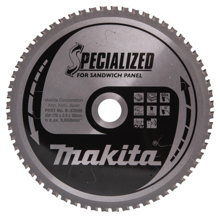 Makita B-33598 Panza circular panou sandwich 2.4x30x270mm, 60T ProAdvanced PowerfulTools