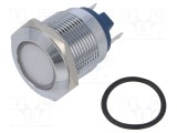 Lampă de control LED albă 12V &Oslash;19mm alamă NINIGI