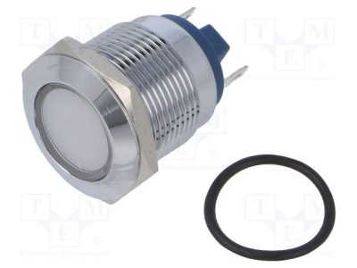 Lampă de control LED albă 12V &amp;Oslash;19mm alamă NINIGI foto