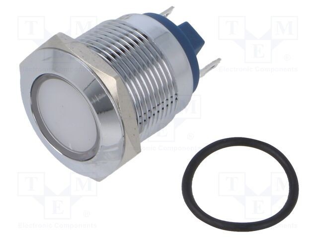 Lampă de control LED albă 12V &Oslash;19mm alamă NINIGI