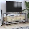 Gossi dulap tv blat sticla, stejar sonoma, 98x35x51 cm lemn prelucrat