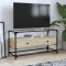 Gossi dulap tv blat sticla, stejar sonoma, 98x35x51 cm lemn prelucrat