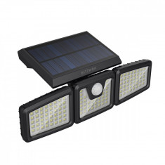 Lampa LED pentru exterior cu panou solar BlitzWolf BW-OLT4, Senzor de miscare/crepuscular, 6500K, 700lm, 1800 mAh, IP64, Negru foto