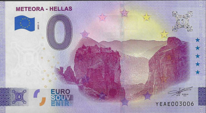 !!! 0 EURO SOUVENIR - GRECIA , METEORA - 2022.1 - UNC