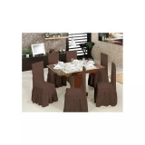 Cumpara ieftin Set 6 huse scaune cu volane din bumbac elasticizat - HEP86