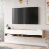Comoda TV cu 2 usi Laitila 29,5x180x31,5cm stejar rustic/alb [en.casa] HausGarden Leisure