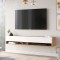 Comoda TV cu 2 usi Laitila 29,5x180x31,5cm stejar rustic/alb [en.casa] HausGarden Leisure