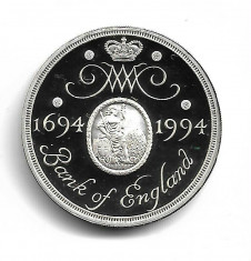 1994 Tricentenarul Bank of England - 2 Pounds Coin- ARGINT PROOF foto