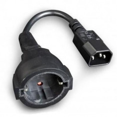 Cablu adaptor pentru UPS Gembird PC-SFC14M-01, IEC C14 - Schuko, 0.15m