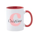 Cana maner rosu personalizata prenume Cristina, INOVATIX&reg;. 330ml