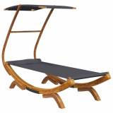 Cumpara ieftin Pat de exterior cu baldachin antracit 100x190x134 cm lemn masiv
