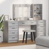 Masă de Machiaj 3 pcs Gri 40 x 41 x 135 cm Lemn compozit