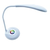 Lampa LED RGB, Esperanza Altair, cu brat flexibil 27 cm, alimentare duala, cablu 110 cm, 4 x AAA, alba