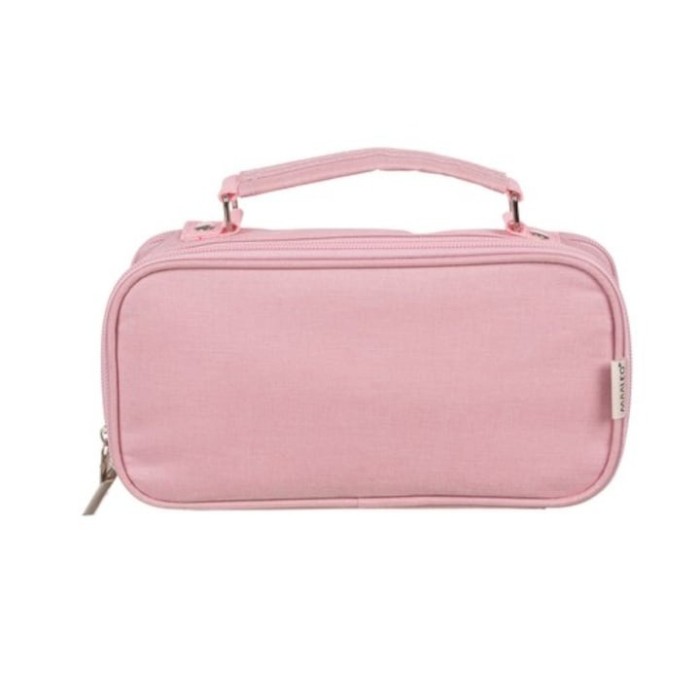 Penar pentru scoala cu 3 compartimente, 23x7x11 cm - Roz