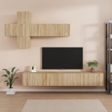 VidaXL Set dulapuri TV, 7 piese, stejar sonoma, lemn prelucrat