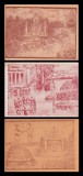 1946 Caravana Teatrului National Satesc - set de 3 cartoane ilustrate de propaganda comunista, editori culturali proletcultisti
