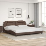 VidaXL Cadru de pat, Viana, fără saltea, maro, 200x200 cm, piele ecologică 3208119