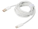 Cablu USB 2.0 A la C 2m alb textil 100W, Baseus