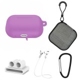Cumpara ieftin Set extins 5 in 1 pentru protectia castilor Apple Airpods Pro generatia 2, culoarea mov deep purple