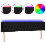 Cumpara ieftin Tablie de pat cu LED, negru, 203x16x78/88 cm, textil