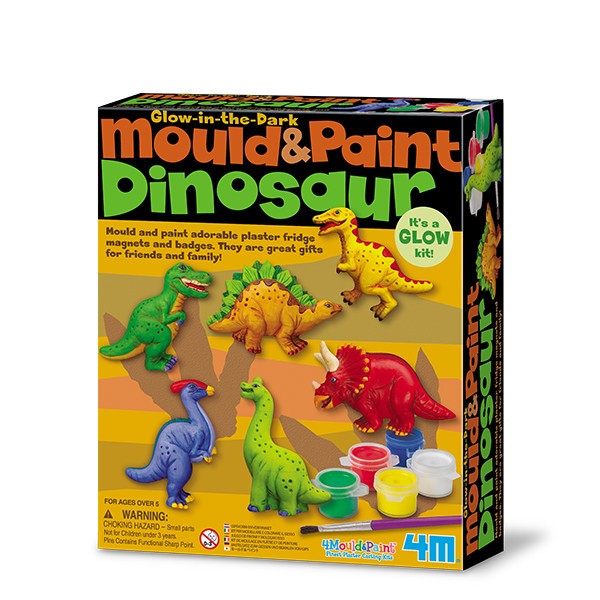 Joc modeleaza si picteaza dinozauri, Mould &amp;#038; Paint Dinosaur, 4M