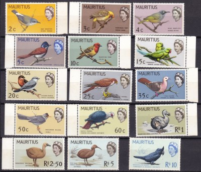 Mauritius 1965 fauna pasari MI 168-282 MNH foto