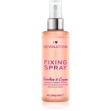 I Heart Revolution Fixing Spray fixator make-up cu parfum Peaches &amp; Cream 100 ml