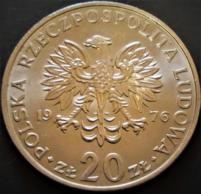 Moneda 20 ZLOTI - POLONIA, anul 1976 *cod 3861 - Marceli Nowotko A.UNC foto