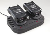 Set baterii 2 x 18V 2Ah + &icirc;ncărcător rapid dublu Westfalia