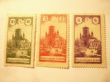 3 Timbre Polonia 1918 Zarki ,Castel , val. 5 , 6 si 10 h , fara guma , sarniera