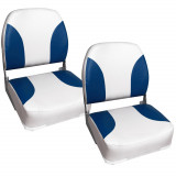 Set 2 scaune barca Pearl 415 x 390 x 510 mm alb-albastru [pro.tec] HausGarden Leisure, [pro.tec]