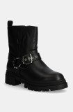 Aldo bocanci de piele HARLLY femei, culoarea negru, cu toc plat, 13800053 HARLLY
