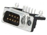 Conector D-Sub 9-Pin Soclu Tată 90&deg; THT UNC 4-40, TE Connectivity