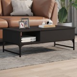 Gossi masuta de cafea, negru, 100x50x35 cm, lemn prelucrat si metal