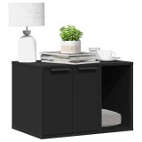 Cutie Litieră Pisici vidaXL Negru 60x40x40cm Lemn Prelucrat Mobilier Petshop Interior