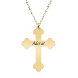 Stavros - Colier personalizat argint 925 placat cu aur galben 24K- cruce