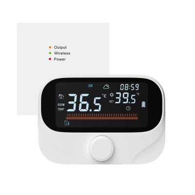 Termostat ambient centrala Earu WHIT3 Wi-Fi, Control aplicatie Tuya, Compatibil centrala termica gaz universal, RF Wireless, Alexa si Google Home, Neg foto