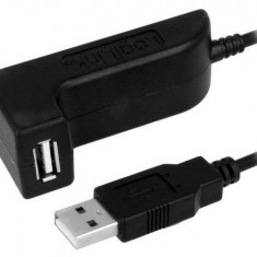 Cablu USB 2.0 A soclu mama - USB A mufa tata nichelat 1.5m negru LOGILINK