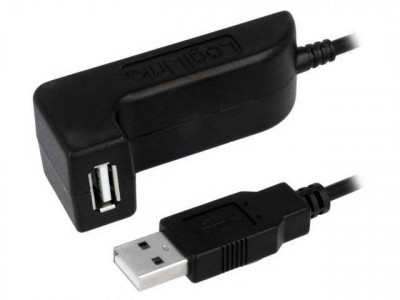 Cablu USB 2.0 A soclu mama - USB A mufa tata nichelat 1.5m negru LOGILINK foto