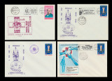 1980-1983 Set 4 plicuri Ziua Mondiala a Crucii Rosii, stampile speciale Iasi