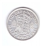 Moneda Anglia 1/2 / half crown 1941, stare buna, curata, Europa, Argint