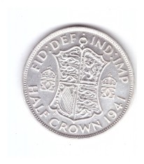 Moneda Anglia 1/2 / half crown 1941, stare buna, curata