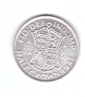 Moneda Anglia 1/2 / half crown 1941, stare buna, curata foto