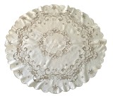 FATA DE MASA CIRCULARA VINTAGE DIN BUMBAC CU MODEL BRODERIE SI BRIDE