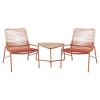Set Balcon/Gradina Mirpol VICHY, 2 Locuri, Maro, Otel/Poliratan, Masa Patrata 60x60 cm, Scaune 74 cm, Rezistent Intemperii