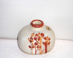 Vaza gresie decor floral, hand made - design Einar Paulsen, SOHOLM Danemarca
