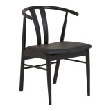 Scaun de masă Artenara din piele ecologică, negru