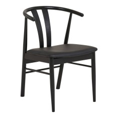 Scaun de masă Artenara din piele ecologică, negru