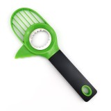 Cutit 3in1 pentru avocado, flippy, cutit, scoatere miez si feliator pulpa, din pp si otel inoxidabil, negru/verde